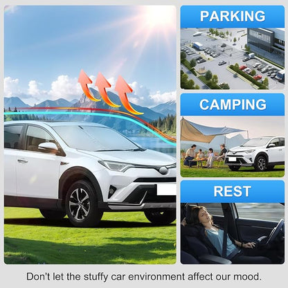 for 2013-2018 Toyota RAV4 Windshield Sun Shade Front Window Shade Custom Fit RAV4 Accessories LE, XLE, Premium, XSE, Limited, SE, TRD Off-Road Sun Visor Protector Foldable Blocks UV Rays