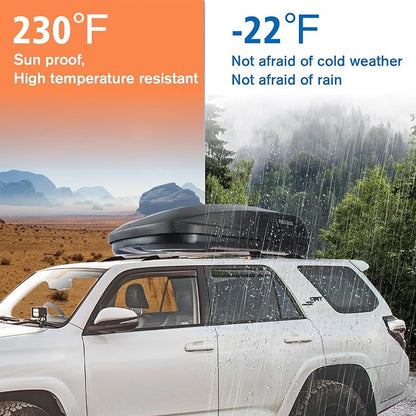 Hard Shell Rooftop Cargo Carrier with Roof Box, Heavy Duty Weatherproof 13 Cubic Feet Rooftop Cargo Carrier for Car Storage, Diamond Black