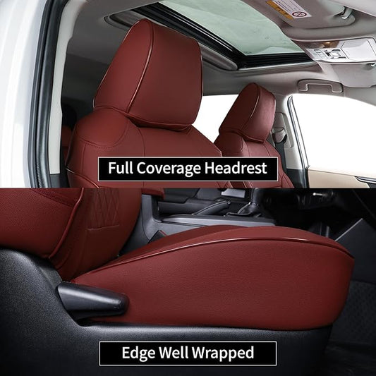 EKR Corolla Seat Covers Custom Fit for Toyota Corolla 2019 2020 2021 2022 2023 2024 2025 2026 Hatchback SE/XSE/Nightshade,Full Set Leather Car Seat Cover for SUV-Faux Leather(Burgundy)
