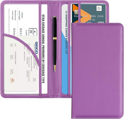 CoBak Car Registration and Insurance Holder - Vehicle Glove Box Car Organizer,Auto Truck Comparment Accessories Case with Magnetic Closure for Essential Document,Driver License,Cards