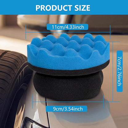 6 Pack Large Tire Shine Applicator Pad - Hex Grip Tire Applicator Sponge,Reusable Foam Sponge Tool for Car,Ideal for Applying Tire Shine & Tire Cleaner After Car Wash,Car Cleaning (Blue, 6 Pack)