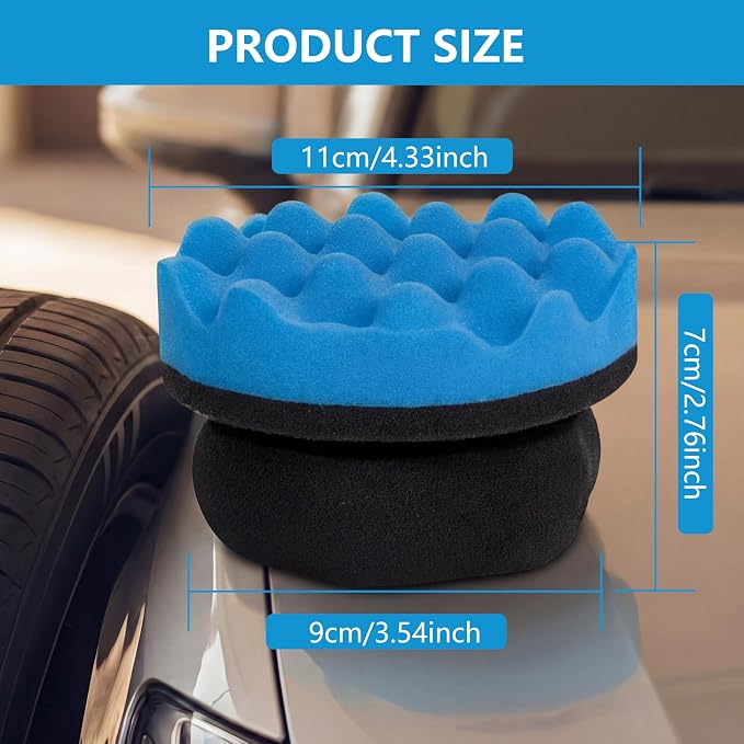 2 Pack Large Tire Shine Applicator Pad - Hex Grip Tire Applicator Sponge, Reusable Foam Sponge Tool for Car Detailing, Ideal for Applying Tire Shine & Tire Cleaner After Car Wash, Car Cleaning