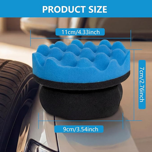 2 Pack Large Tire Shine Applicator Pad - Hex Grip Tire Applicator Sponge, Reusable Foam Sponge Tool for Car Detailing, Ideal for Applying Tire Shine & Tire Cleaner After Car Wash, Car Cleaning