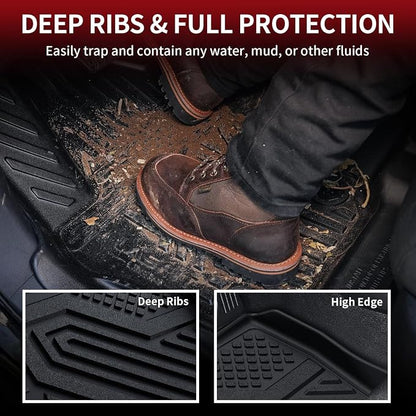 LASFIT Floor Mats & Backrest Mats & Trunk Mat for Mazda CX5 2017-2025 All Weather TPE Custom Fit Floor Liners Car Mats Accessories, Include 1st & 2nd Row & Seatback & Cargo Mats, Black
