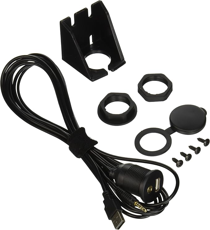 Xtenzi USB & 3.5mm AUX Extension Flush Mount 2 Meter Cable, 1/8 AUX Car Bike Boat Motercycle Lead