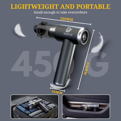 Car Vacuum Portable Cordless 20000Pa Powerful Handheld, Mini, Hoover Cleaner, 3 Speed Suction, Easy Empty, Rechargeable 7800mAh, Blower Inflator Deflator, Car Cleaning Kit