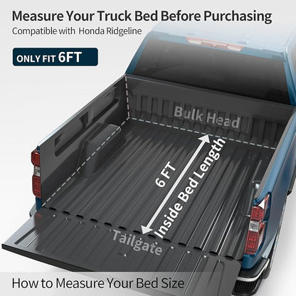 OEDRO FRP Hard Tri-fold Tonneau Cover Fold Truck Bed Covers Fits for Chevy Colorado/GMC Canyon 2015-2022 with 6.2 Feet Bed