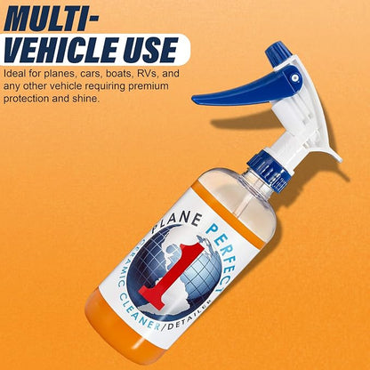 Plane Perfect 1 Aviation Grade SiO2 Ceramic Coating - High Gloss Quick Detailer Spray - Waterless Spray-On, Hydrophobic & Scratch Resistant Protection for Planes, Cars, Boats, RVs | 16oz