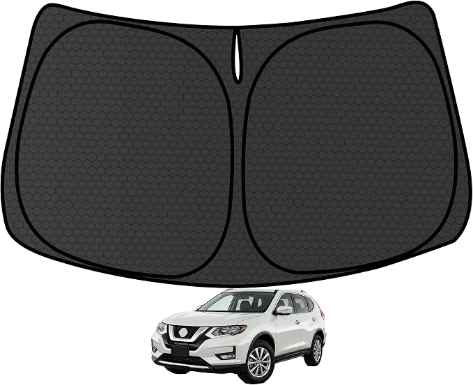 Rogue Customized Windshield Sun Shade for 2014-2020 Rogue (NOT for Sport /2021 Rogue 3rd Gen. T33) Front Window Sunshade Visor Protector Foldable Blocks UV Rays Keep Car Cooler Accessories