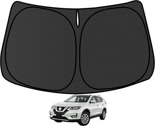 Rogue Customized Windshield Sun Shade for 2014-2020 Rogue (NOT for Sport /2021 Rogue 3rd Gen. T33) Front Window Sunshade Visor Protector Foldable Blocks UV Rays Keep Car Cooler Accessories