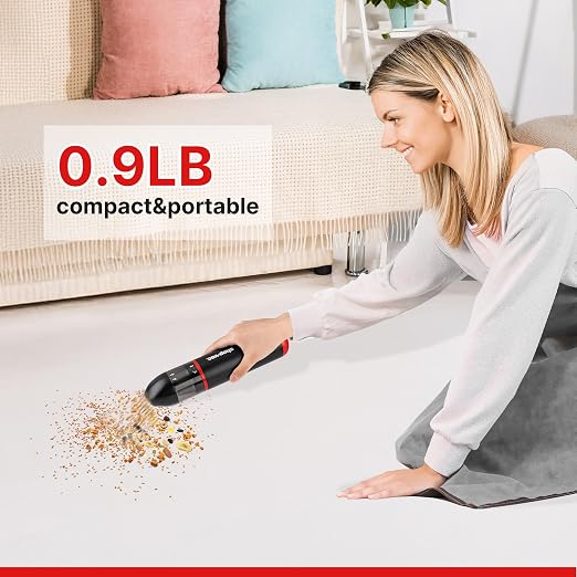 Shop-Vac 2-in-1 Car Vacuum & Air Duster, 14000Pa Blow/Suction Portable Cordless Vacuum, Mini Blower, Handheld & Lightweight with 6 Nozzles, Type-C Rechargeable for Auto/Home/Office