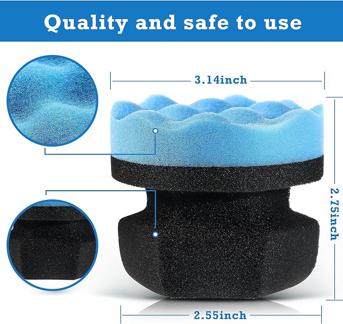 3 Pieces Tire Shine Applicator Pads - Dressing Sponge Foam Gel Wet Car Detailing Reusable Cleaning Supplies (Black, Red, Blue, 3.15 Inch)