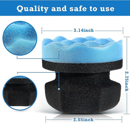 3 Pieces Tire Shine Applicator Pads - Dressing Sponge Foam Gel Wet Car Detailing Reusable Cleaning Supplies (Black, Red, Blue, 3.15 Inch)