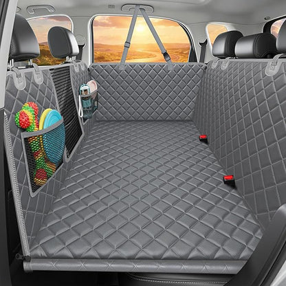 URPOWER 2026 Upgraded Back Seat Extender for Dogs - Large Hard Bottom Dog Car Seat Cover Holds 550lbs, Waterproof Dog Hammock Pet Bed with High-Density Foam Non-Slip Backseat Protector