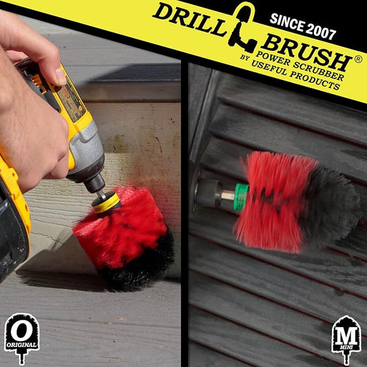 Outdoor Cleaning Supplies - Garden and Statue Cleaning Brush Set - Patio and Deck Scrubbing Tools - Bird Bath Cleaning Brush - Concrete Cleaning Brushes - Stone Stain Removing Tool - Brick Brush