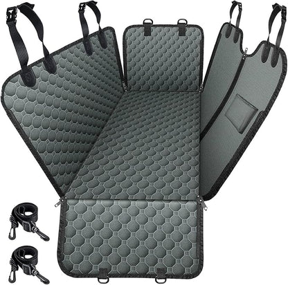 Mancro Dog Car Seat Cover for Back Seat, 2026 Upgraded 600D Heavy Duty Waterproof & Scratch-Resistant Dog Hammock for Car, Back Seat Pet Cover for Dogs with Sedan, Trucks and SUVs, Standard, Grey
