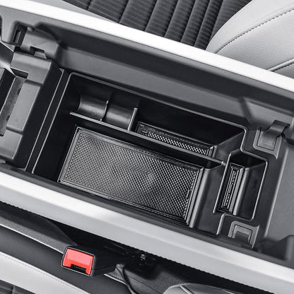 EDBETOS 2PCS/Set Center Console Organizer Compatible with Nissan Rogue 2021-2023 2024 2025 2026 Interior Accessories Lower Console Armrest Secondary Storage Box Pallet Middle Insert Tray Black ABS