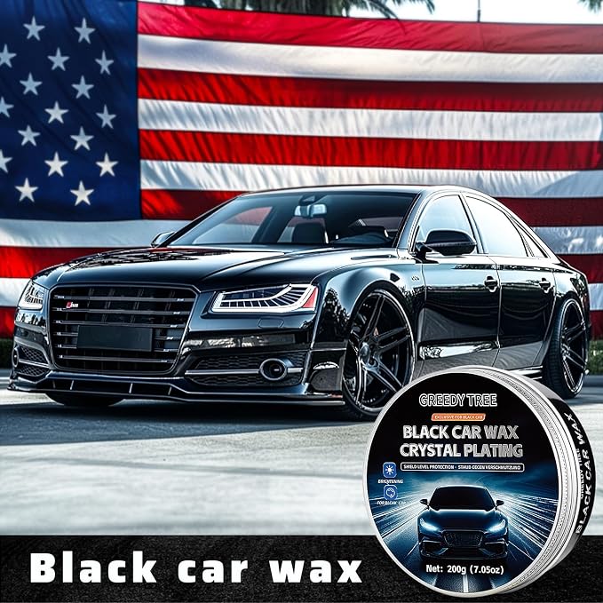 Car Paste Wax High Gloss Shine, Long Lasting Paint Protection, Superior Hydrophobic Water Repelling Properties, Natural Wax for Minor Scratch Repair and UV Protection, Safe for All Vehicles(Black)