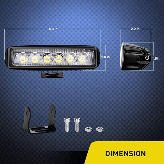 Nilight 2Pcs 18w Spot LED Work Lights LED Pods Fog Lights Off Road Led Lights Driving Lights with16AWG Off Road Wiring Harness Kit-2 Leads