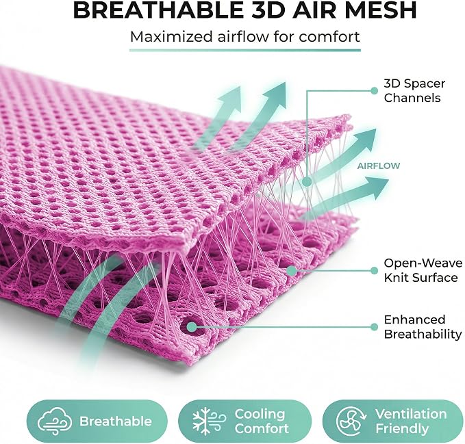 FH Group Automotive Front Car Seat Covers for SUV, Trucks, Sedan and More - Universal Fit Front High Back Design Interior Accessories - 3D Mesh Fabric Center Panel - Pink