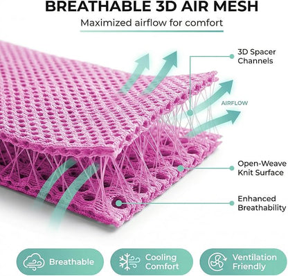 FH Group Automotive Front Car Seat Covers for SUV, Trucks, Sedan and More - Universal Fit Front High Back Design Interior Accessories - 3D Mesh Fabric Center Panel - Pink