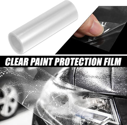 X AUTOHAUX Clear Vinyl Wrap Sheet Car Paint Protection Film Cover Decal Scratch Resistant Self Adhesive Sticker Universal 4"x118"