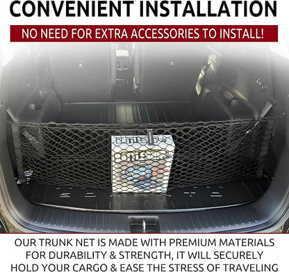 Envelope Style Trunk Mesh Cargo Net for KIA Sorento S LX EX SX 2021-2026 - Car Accessories - Premium Trunk Organizers and Storage - Cargo Net for SUV - Vehicle Carrier Organizer for KIA Sorento PHEV