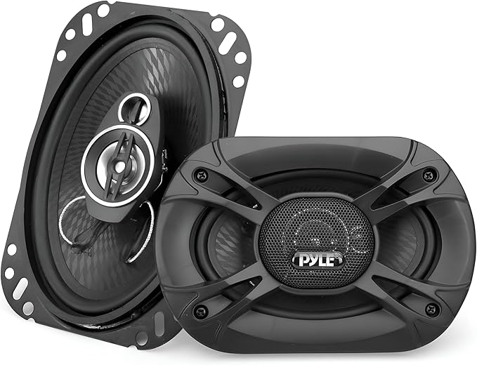 Pyle 3-Way Universal Car Stereo Speakers - 300W 4" x 6" Triaxial Loud Pro Audio Car Speaker Universal OEM Quick Replacement Component Speaker Vehicle Door/Side Panel Mount Compatible PL4163BK (Pair)