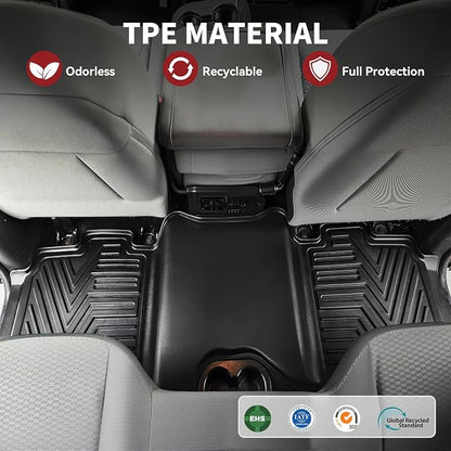 YITAMOTOR Floor Mats Fit for 2013-2018 Dodge Ram 1500/2500/3500 Crew Cab, 2019-2024 Ram 1500 Classic Crew Cab 1st & 2nd Row All Weather Heavy Duty Floor Liners Black