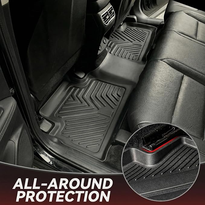 YITAMOTOR Floor Mats Fit for 2019-2025 Honda Passport, Custom Fit TPE Passport Floor Liners 1st & 2nd Row All Weather Protection, Accessories Black