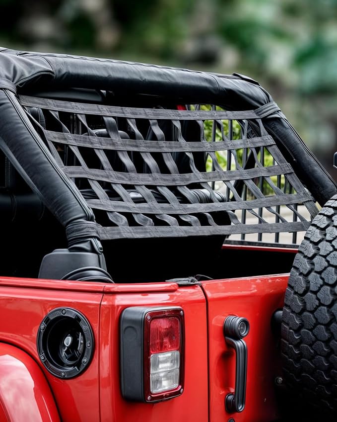 Orion Motor Tech Mesh Cargo Net 2 Pack, Rooftop Hammock Compatible with 1987-2022 Jeep Wrangler YJ TJ JK JL & Gladiator JT Jeep Wrangler Hammock Top Netting 4-Door and 2-Door