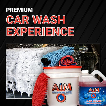 AIM Chemicals Car Wash - High Foam Formula Car Shampoo, Professional Car Wash Shampoo Compatible with Ceramic Coatings - Ideal for Foam Guns - Streak-Free Finish for Detailing - 5 Gal