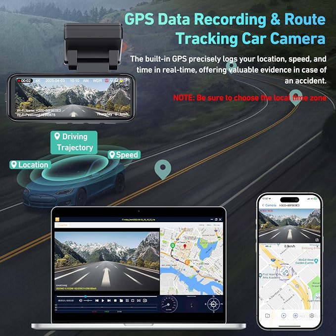 Dash Cam Front and Rear, 4K Dash Cam Built-in 5.8G WiFi GPS ADAS, 3.2" IPS Screen Dash Camera for Cars with Free 32GB Card,G-Sensor,Loop Recording,WDR,Night Vision Dashboard Camera
