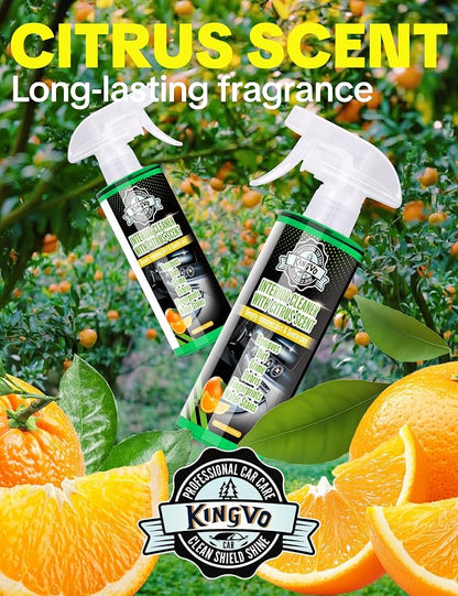 Car Interior Cleaner Spray, Multipurpose Leather Seat Cleaner Upholstery Car Cleaning Kit Auto Dashboard Vinyl Detailing Supplies Kit,Citrus Scent
