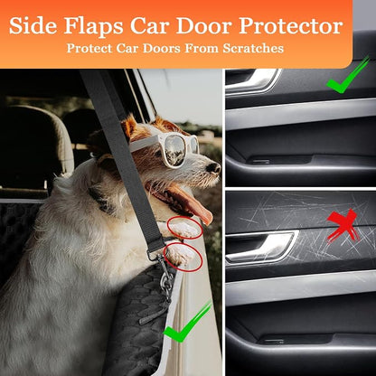 Mancro Dog Hammock for Truck with Flip Up Rear Seats, Waterproof Dog Back Seat Cover with Mesh Window Heavy Duty Back Seat Cover for Dogs, Compatible with F150, Chevy Silverado Matte Orange