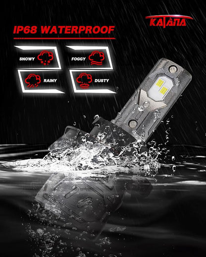 KATANA H13 Light Bulb. 9008 Bulb 400% Brightness Super Bright 70W 6500K White Mini Size Plug and Play Fog Bulb of 2