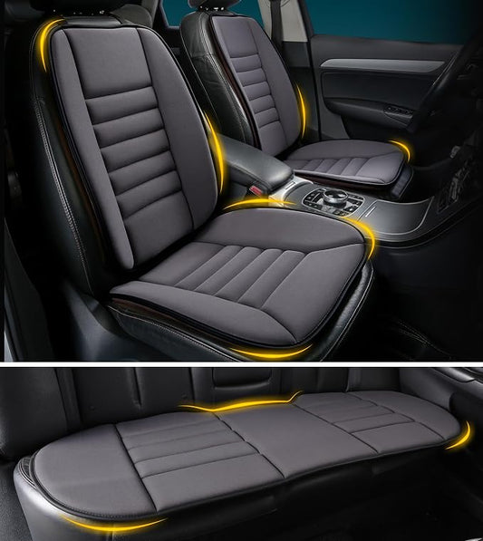 kingphenix 5-Piece Memory Foam Car Seat Cushion Set with Full Back Support Pillow, Comfort for Long Drives & Road Trips, Universal Automotive Comfort for Most Car, Van, Truck, SUV, Dark Grey