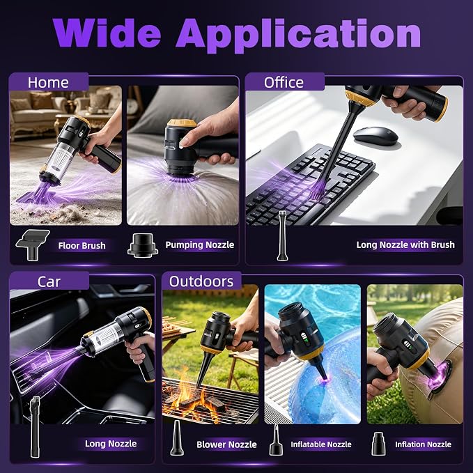 Wansimoo Handheld Car Vacuum Cleaner,25000PA Strong Cyclonic Suction Mini Vacuum Portable Cordless with Digital Display and One Touch Dust Removal for Car, Home, Office, Kitchen (Gold)