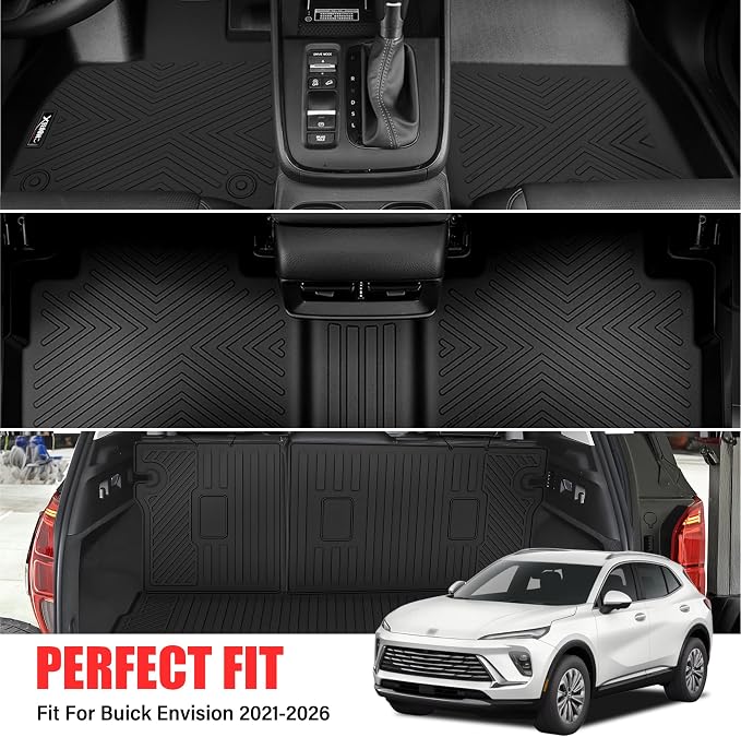 Floor Mats for 2021-2025 2026 Buick Envision with Cargo Liner All Weather TPE Protection Floor Liners Full Set with Trunk Mat for 2021 2022 2023 2024 2025 2026 Buick Envision Accessories