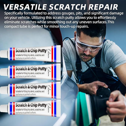 Calvana (4-Pack 20g Car Body Filler Repair Kit, Automotive Putty Scratch Filler, Quick-Drying Formula for Minor Touch-ups, Ideal for Car Paint Scratch Removal and Rust, Includes Repair Tools