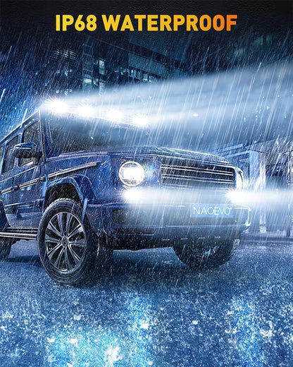 NAOEVO 6 Inch LED Light Bar, 50W 4000LM LED Fog Lights, Spot & Flood Combo for Trucks, Cars, Boat, ATV, UTV, 2 Pcs (White)