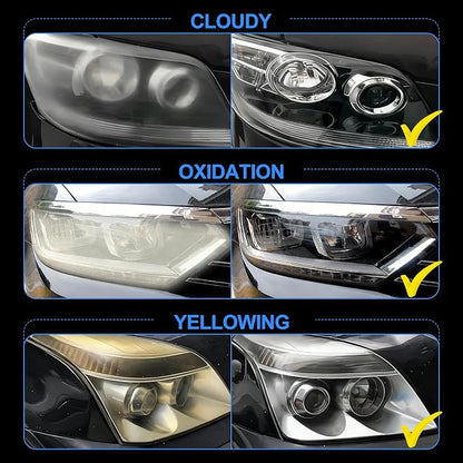 Advanced Car Headlight Restoration Kit: Ceramic Headlight Cleaner and Restorer Kit for Automotive Erase Yellowing & Oxidation - Car Light Cleaner Headlight Kit - Covers 4-5 Vehicle Treatments