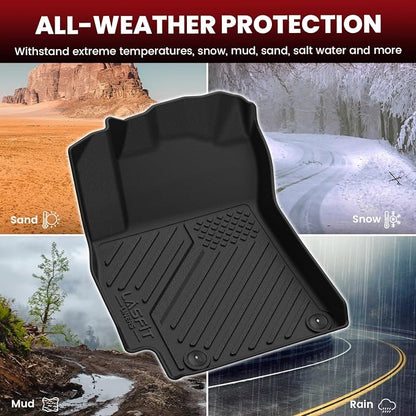 LASFIT Floor Mats & Cargo Mat for Hyundai Elantra 2021-2026 (Only Fit Gas) & Elantra N 2022-2026, All Weather TPE Car Mats Custom Fit Elantra/Elantra N Floor Liners & Trunk Mat Accessories, Black