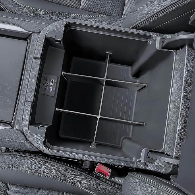 EDBETOS Center Console Organizer for 2021-2026 Chevy Tahoe/Suburban and 2021-2024 GMC Yukon, Fit Standard Console with Charging Socket Only, NOT for Power Sliding Console. Won't Block Original Tray