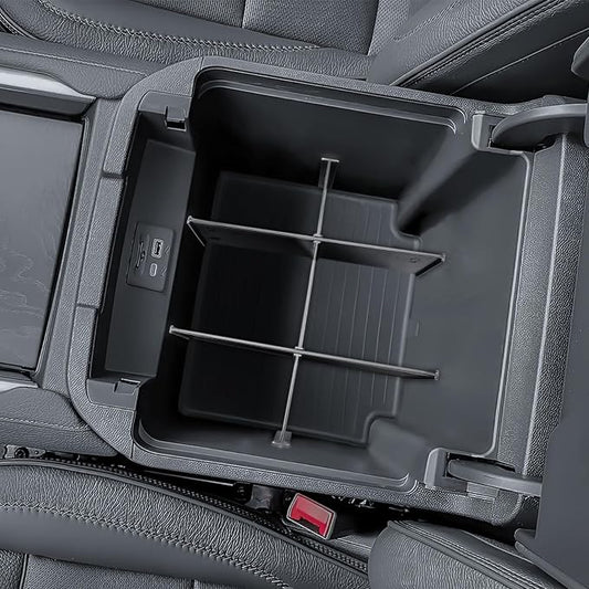 EDBETOS Center Console Organizer for 2021-2026 Chevy Tahoe/Suburban and 2021-2024 GMC Yukon, Fit Standard Console with Charging Socket Only, NOT for Power Sliding Console. Won't Block Original Tray