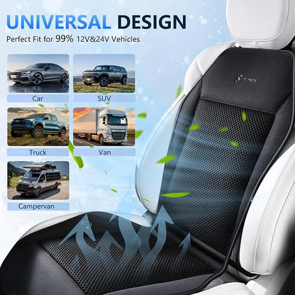 FLORICH Cooling Seat Covers Ventilated Car Seat Cover with 8 Turbo Fans 12V-24V 3-Speed Adjustable Car Seats Cooling Pad Cushion Universal Fit for Car SUV Truck Van Summer Driving