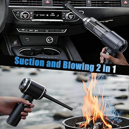 Handheld Car Vacuum Cordless with Air Duster, 30-Min Runtime 20000Pa Suction, Portable Rechargeable Small Handheld Vacuum for Car Detailing Interior Cleaning Pet Hair,Silver&Gray