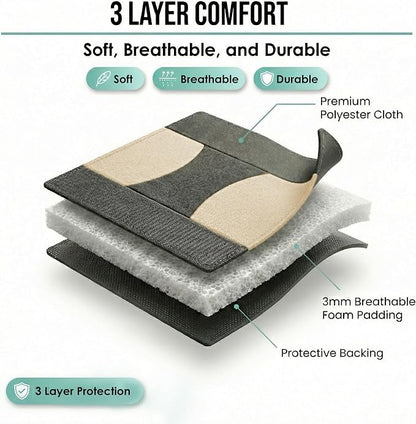 FH Group Automotive Seat Covers Flat Cloth Full Set Beige Combo Small Car Seat Cover Design, Rear Solid Bench Universal Fit and Car Seat Protector for Vans Cars Trucks and SUV Interior Accessories