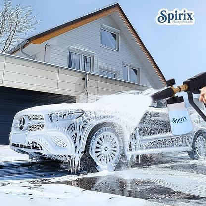 Foam Cannon for Pressure Washer - Heavy Duty Snow Foam Lance with Wide Neck 1L Bottle, Adjustable Foam Gun, 1/4" Quick Connector – Car Wash Soap Cannon Attachment for Deep Cleaning
