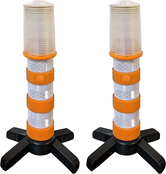 Electriduct Road Emergency Beacon LED Flare KIT with Storage Case - Safety Orange | 3 Kits